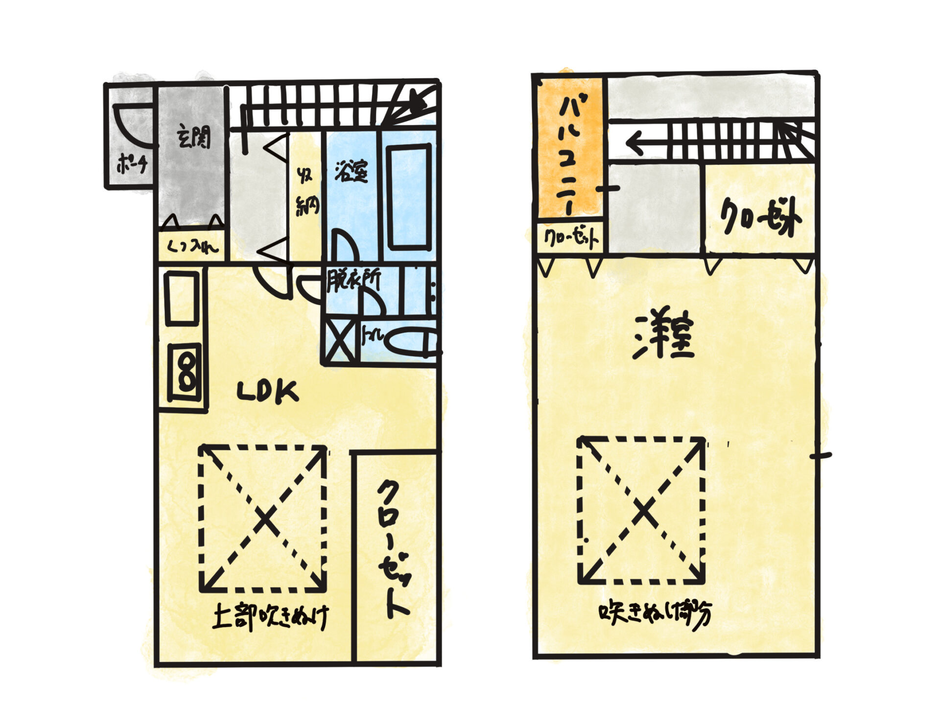 30坪長方形間取り例4