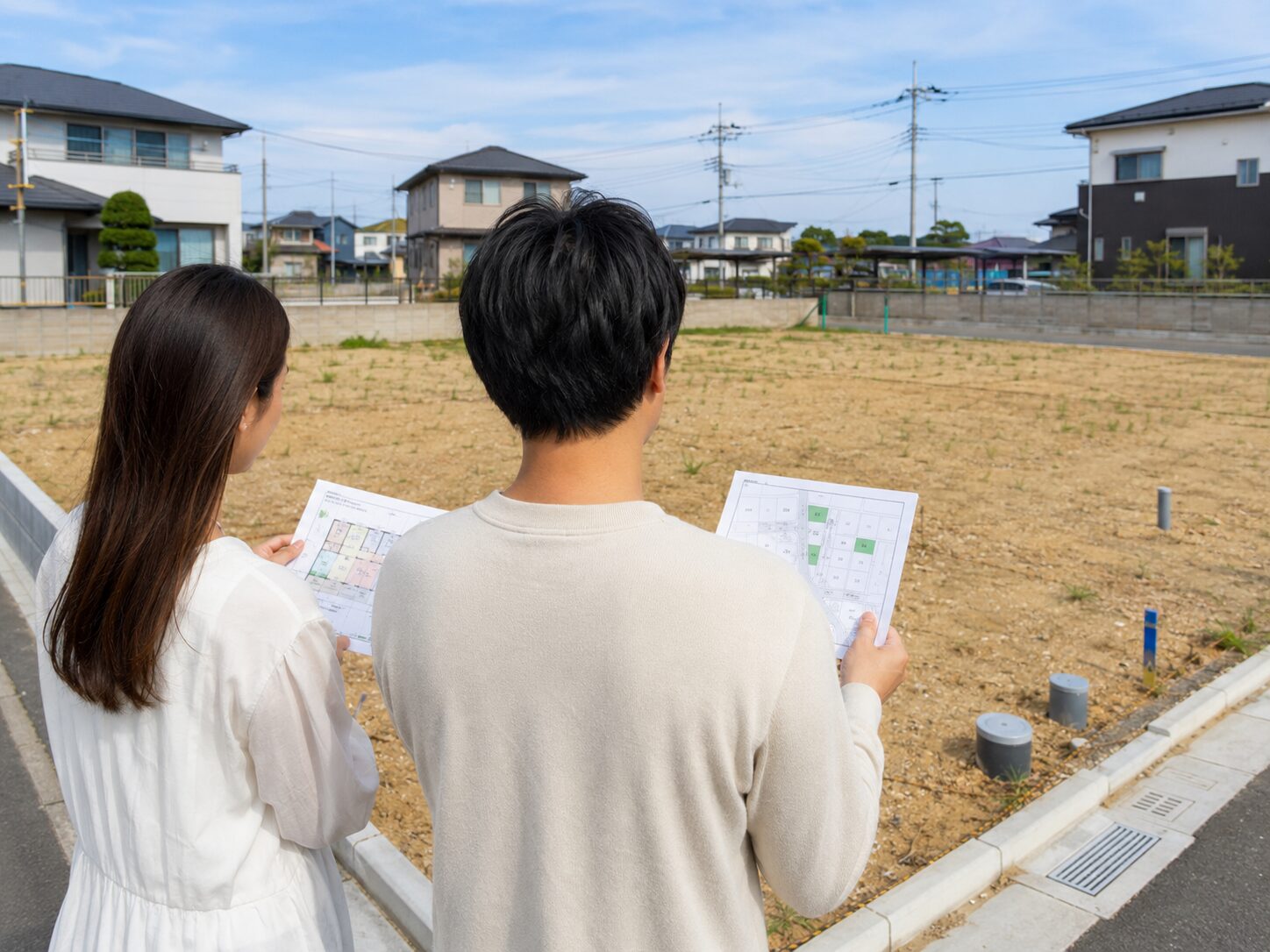 土地を見に来た夫婦